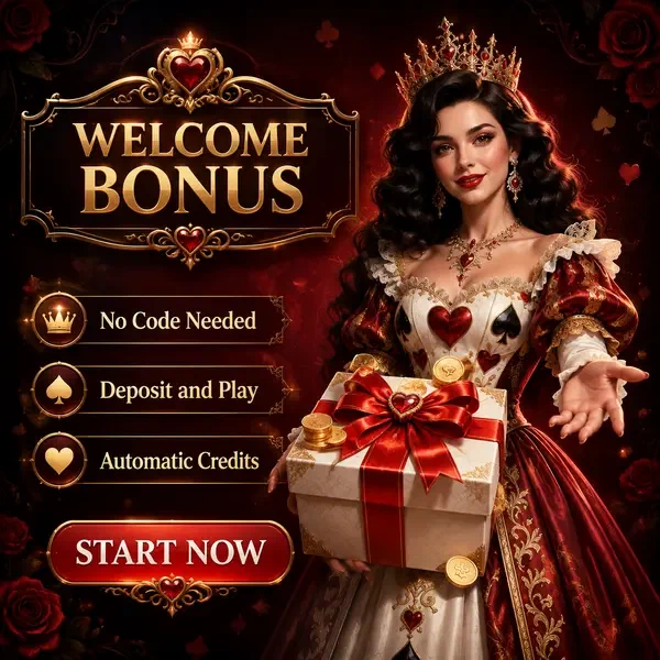 Rose Queen präsentiert Willkommensbonus-Geschenk auf der Winzoria Mobile App-Oberfläche