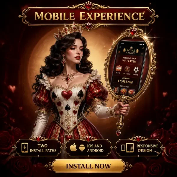 Spieler blickt in Winzoria Mobile-App-Spiegel, der nahtlosen Spielzugang zeigt