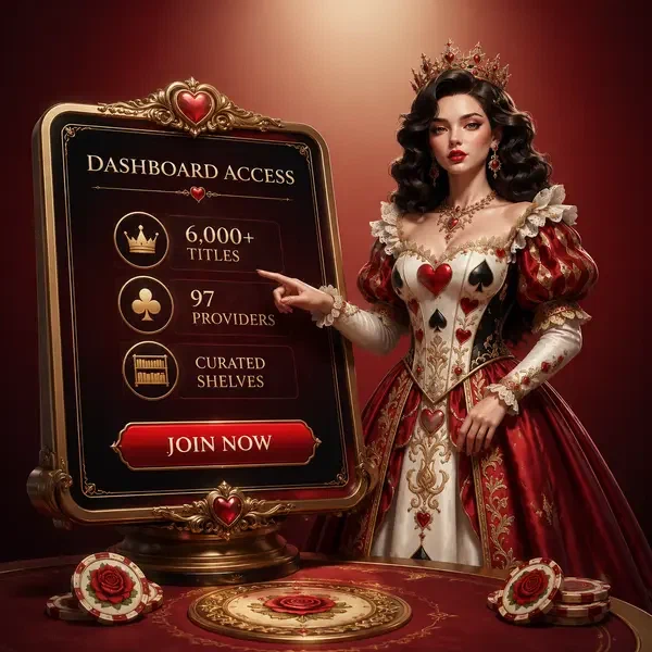 Rose Queen präsentiert Dashboard-Zugriff bei Dashboard und Lobby-Zugriff nach erstem Login Casino Login-Portal